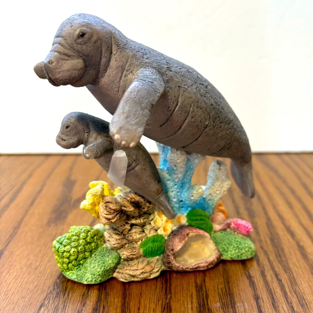 Manatee Mother and Calf sculpture